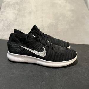 Nike Free RN Flyknit Shoes Womens Size 8 Black White Running Sneakers 831070-001